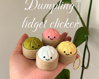 3D Printed Dumpling Fidget Clicker Toy | Steamer Basket Desk Accessory