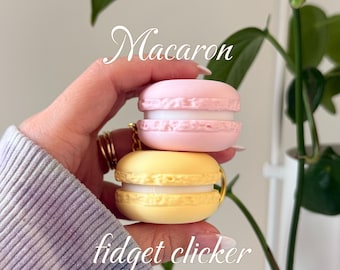3D Printed Macaron Fidget Clicker | Strawberry, Lemon, Pistachio, Lavender Flavors (Clicky or Silent)