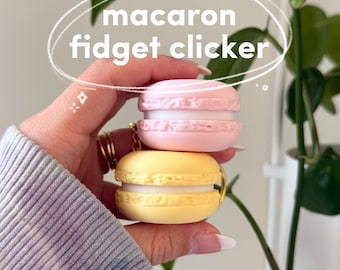 3D Printed Macaron Fidget Clicker | Strawberry, Lemon, Pistachio, Lavender Flavors (Clicky or Silent)