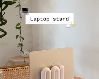 Wavy Laptop Stand | Sculptural 3D Printed Desk Organizer | Modern MacBook Dock