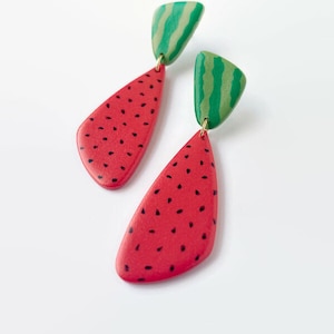 Watermelon Earrings, Summer Earrings, Holiday Earrings, Manueline Boutique zdjęcie 2