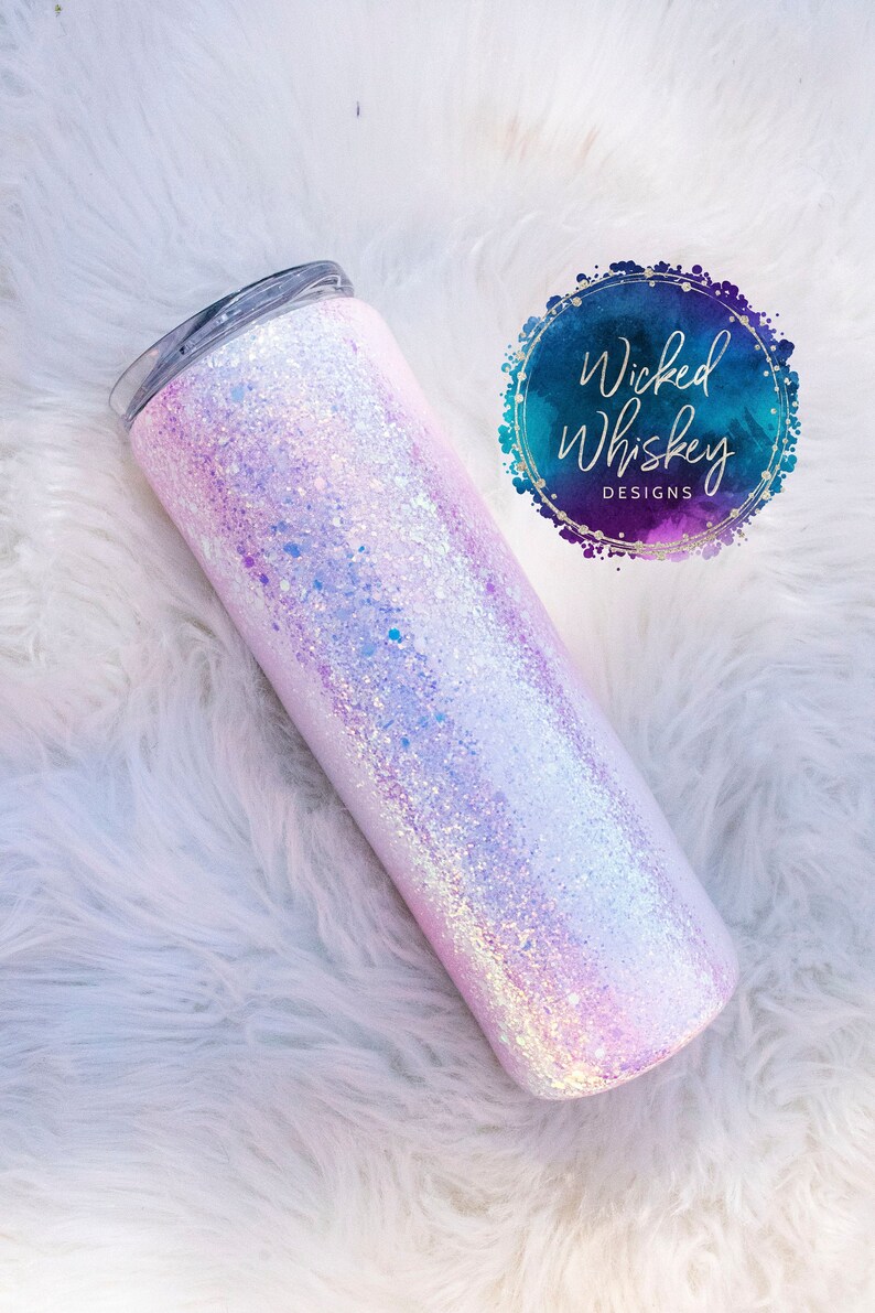 Glitter Tumbler White Glitter Tumbler Personalized Glitter Etsy