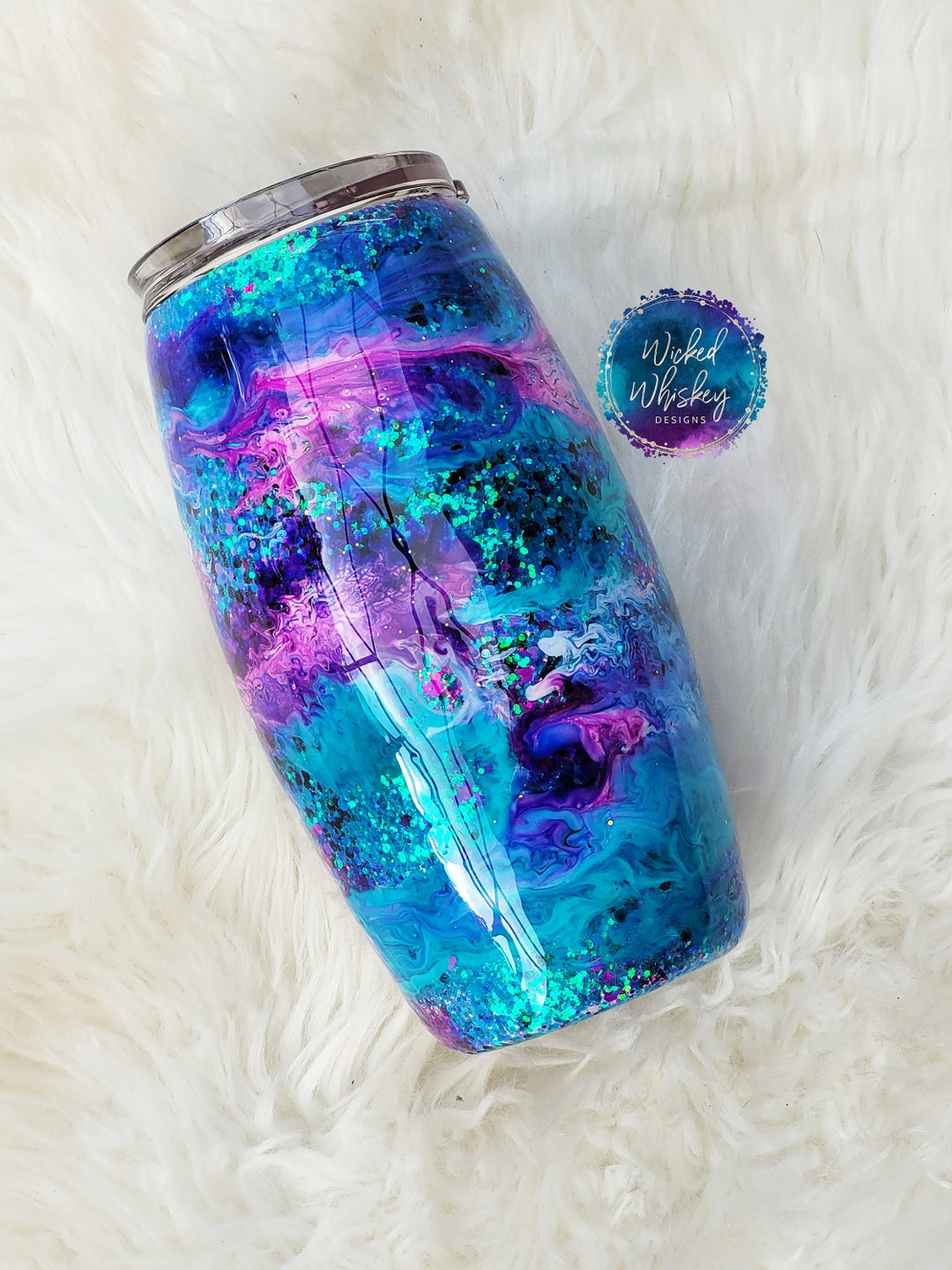 Peekaboo Glitter Tumbler Alcohol Ink Tumbler Glitter Tumbler