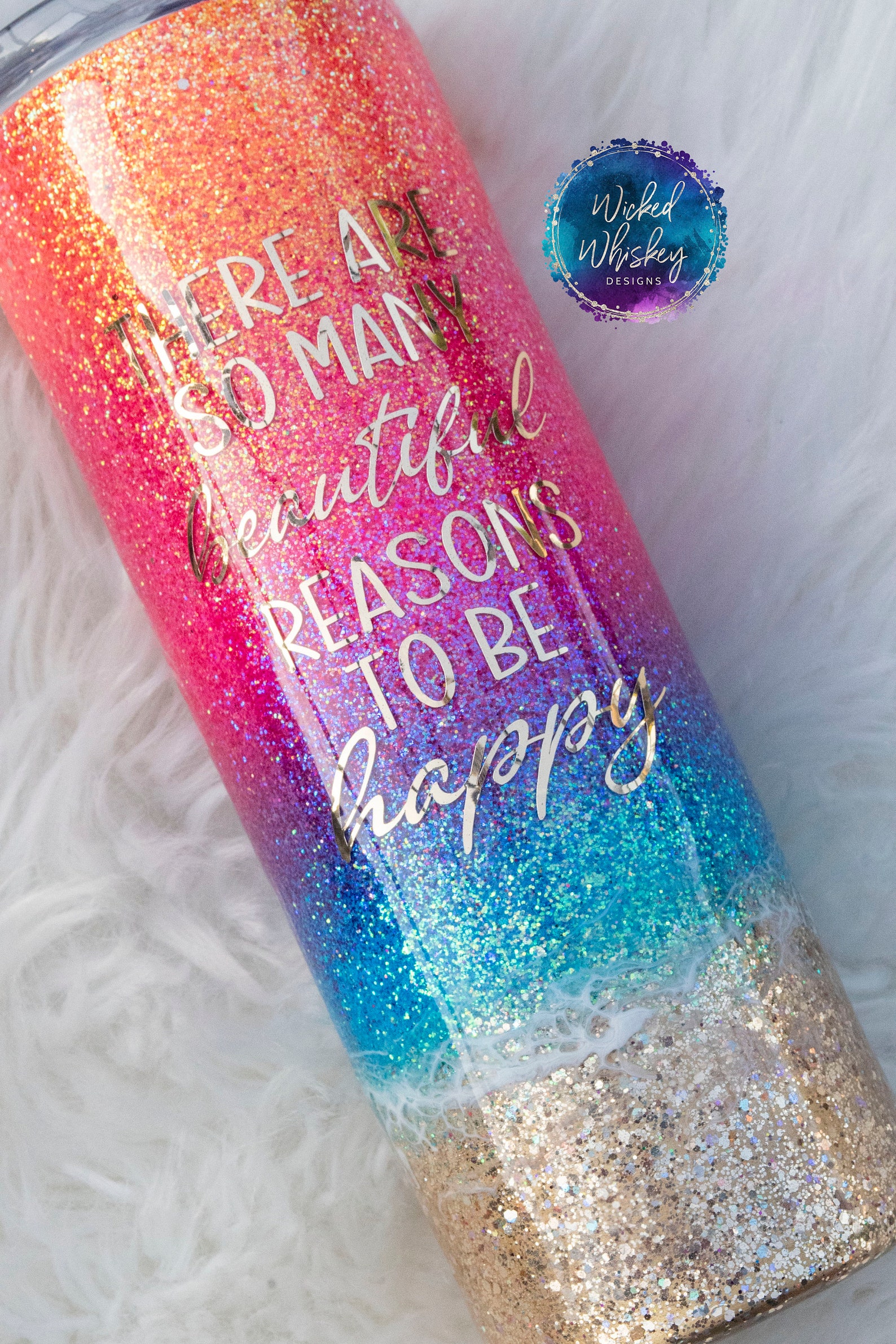 Beach Glitter Tumbler Ombre Glitter Tumbler Pink Orange Etsy