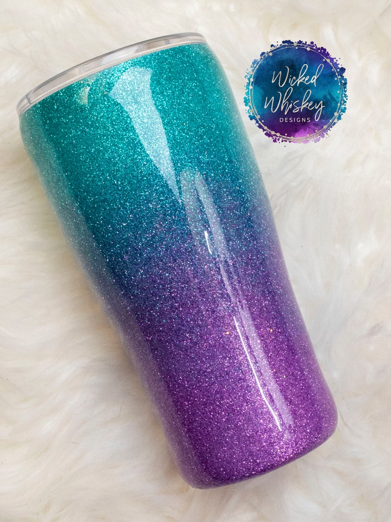 Iridescent Ombre Glitter Tumbler Mermaid Glitter Tumbler Etsy