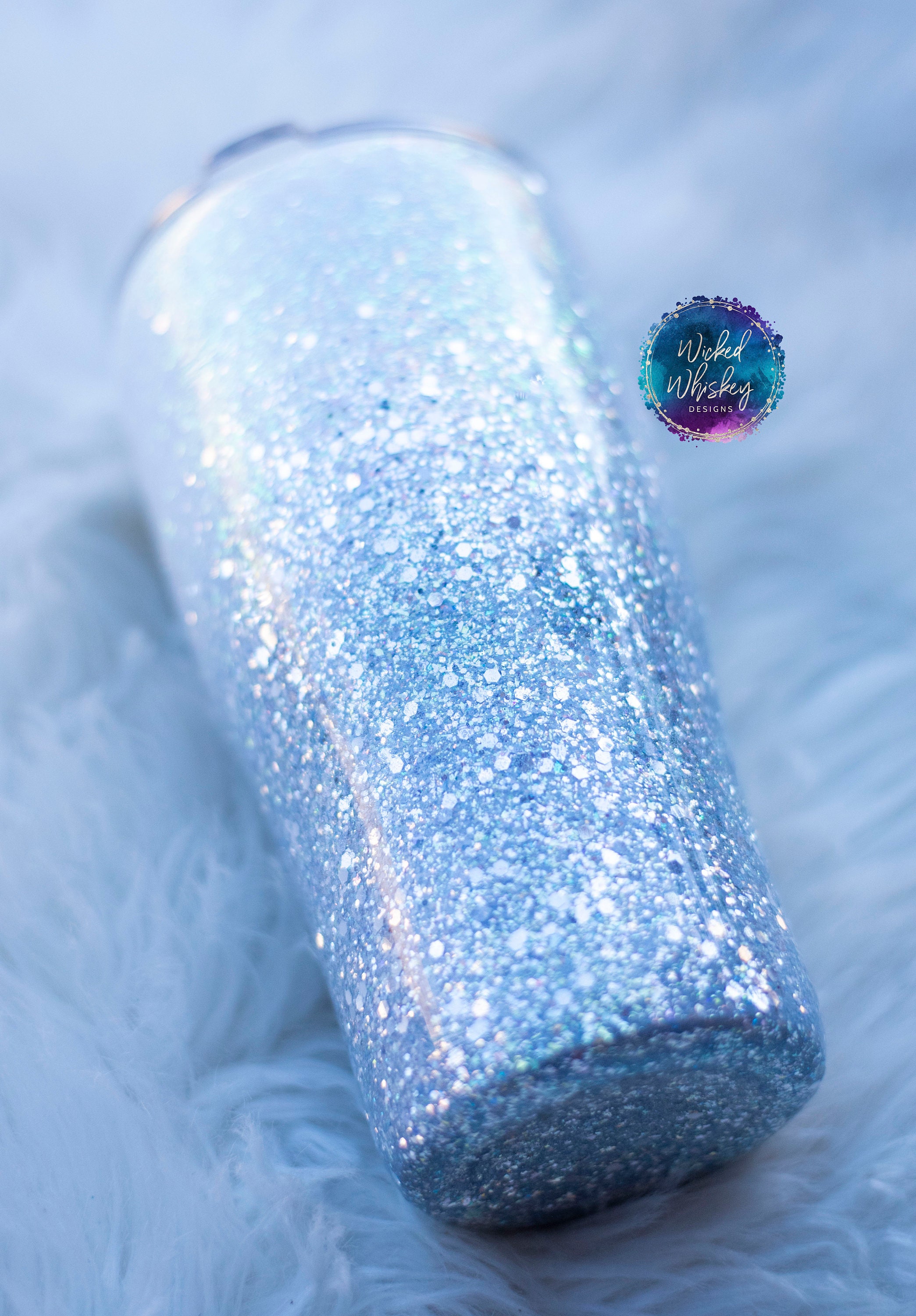 White Glitter Tumbler Silver Glitter Tumbler White Tumbler Etsy