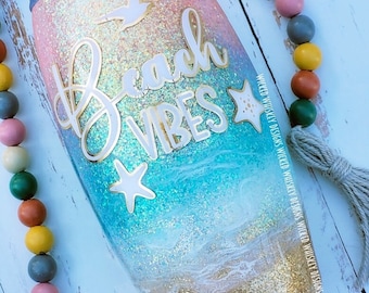 Salty Beach Glitter Tumbler  Beach Tumblers – Wicked Whiskey Designs