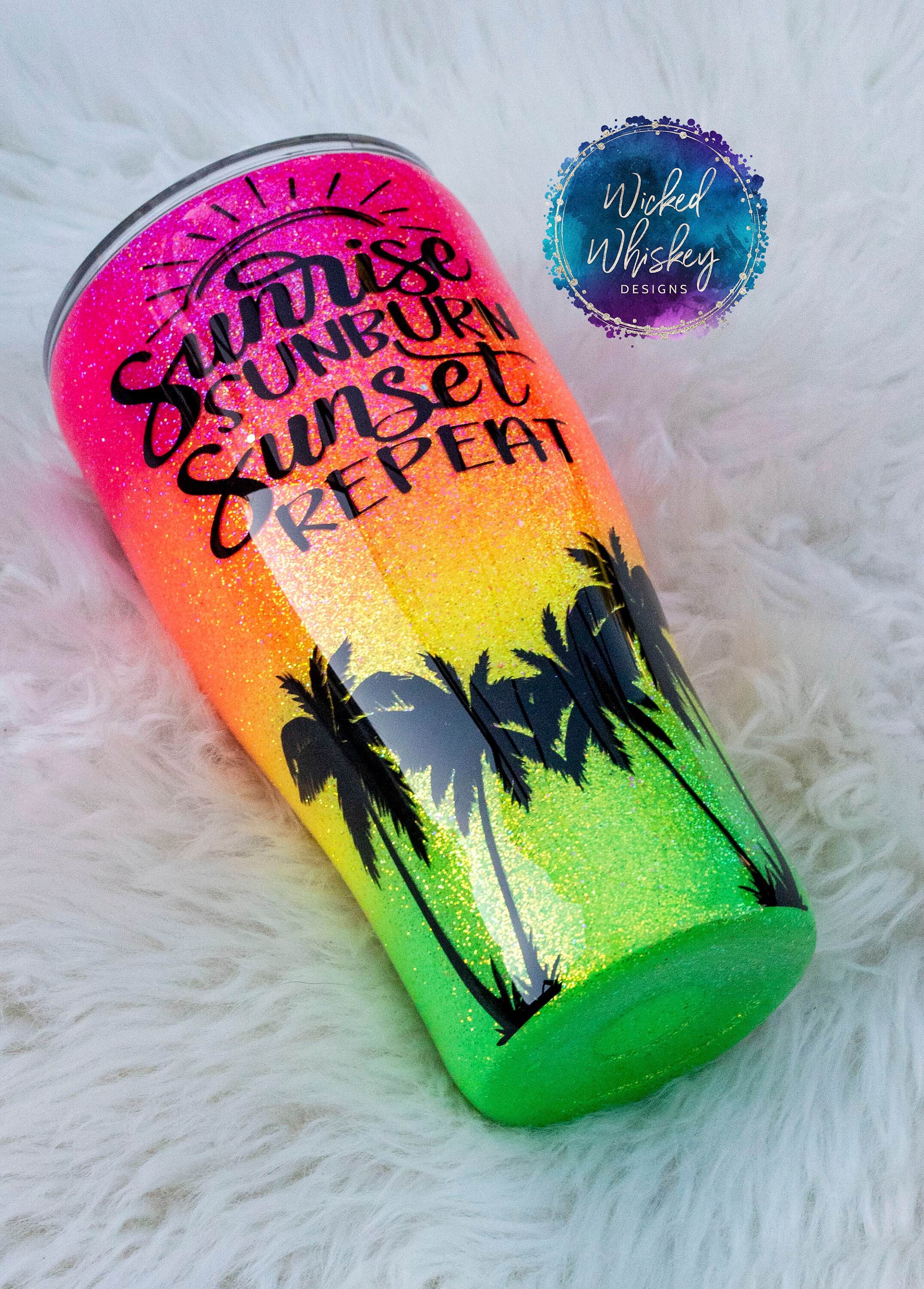 Salty Beach Glitter Tumbler  Beach Tumblers – Wicked Whiskey Designs