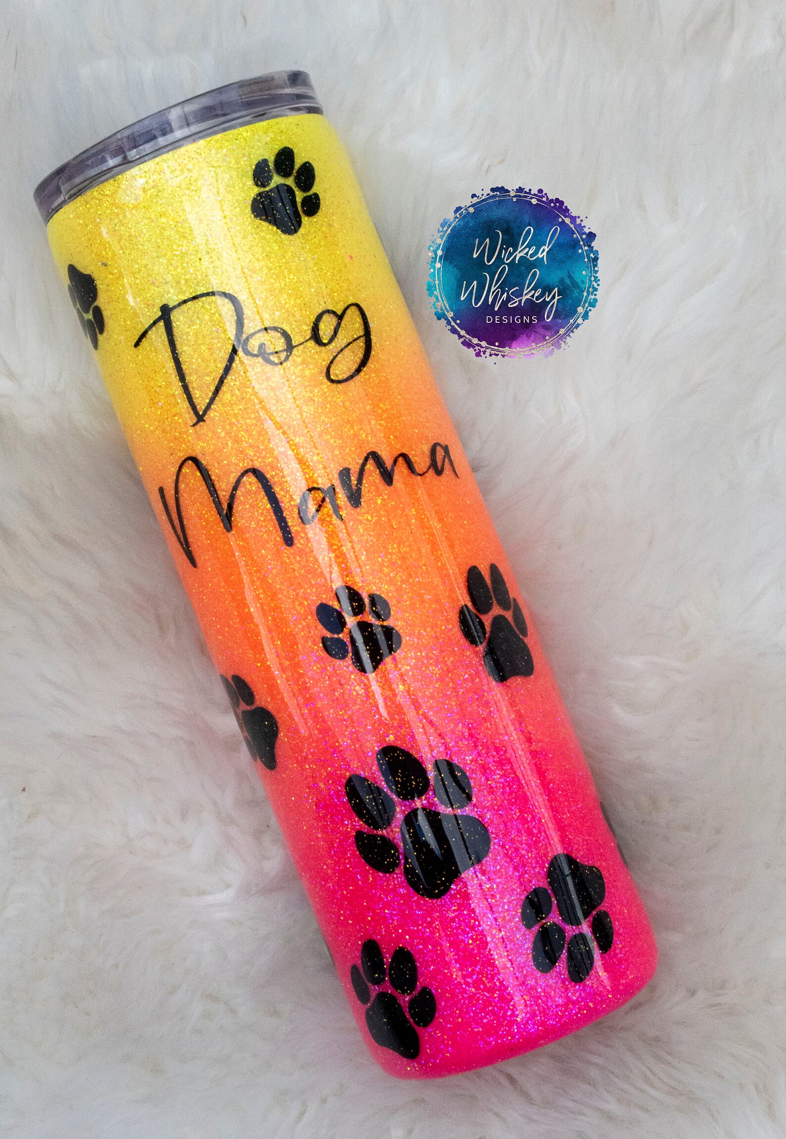 Dog Mom Tumbler Dog Mama Glitter Tumbler Dog Mom Glitter Etsy
