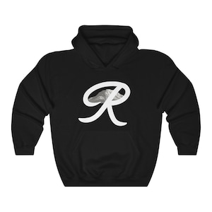 White letter R Rainier background Unisex Heavy Blend Hooded Sweatshirt