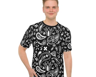 Black Bandana Men's Loose T-shirt - Etsy