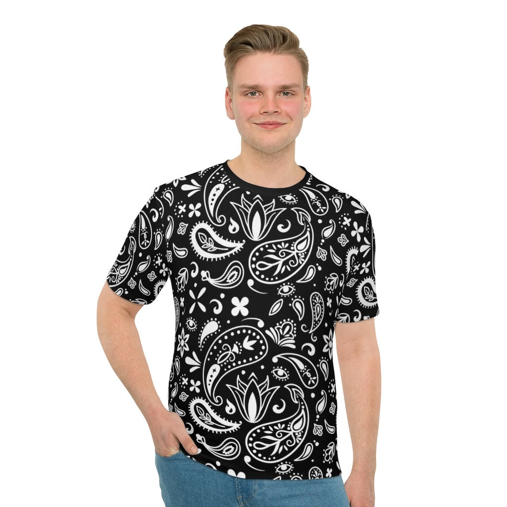 Black Bandana Men's Loose T-shirt - Etsy
