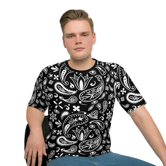 Black Bandana Men's Loose T-shirt - Etsy