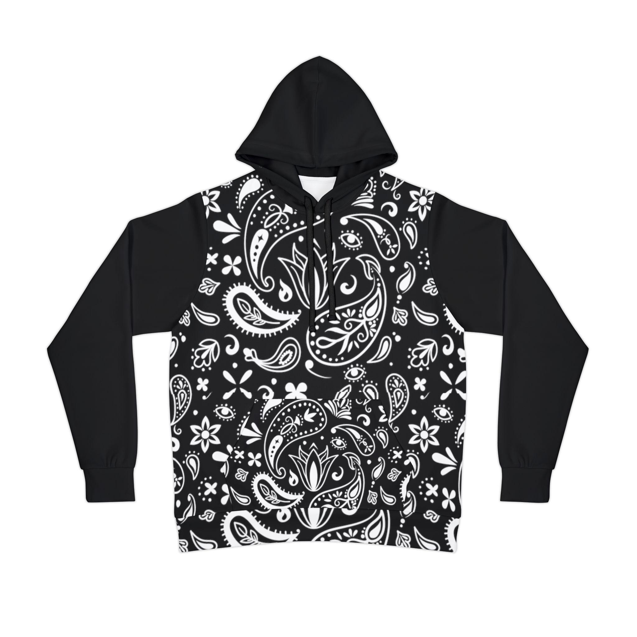 Black Paisley Cut & Sew Zip Up Hoodie TAIN PAISLEY HOODIE　BLACK