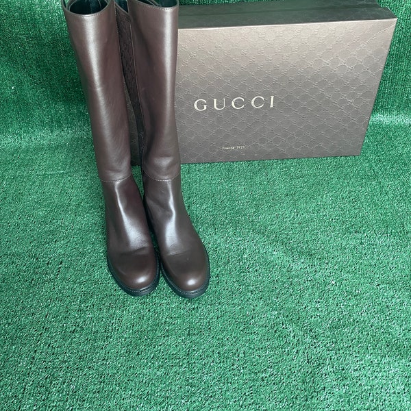 Authentic, Gucci, knee high chocolate boots.