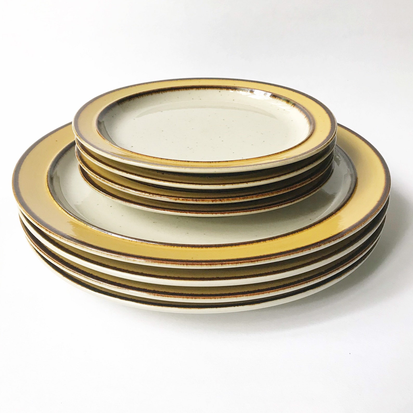 Sango Japan Rainbow Stoneware 650 Sunkiss Yellow 8 Pc Dinner Etsy