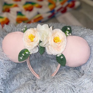 Blush Minnie inspired ears with roses
