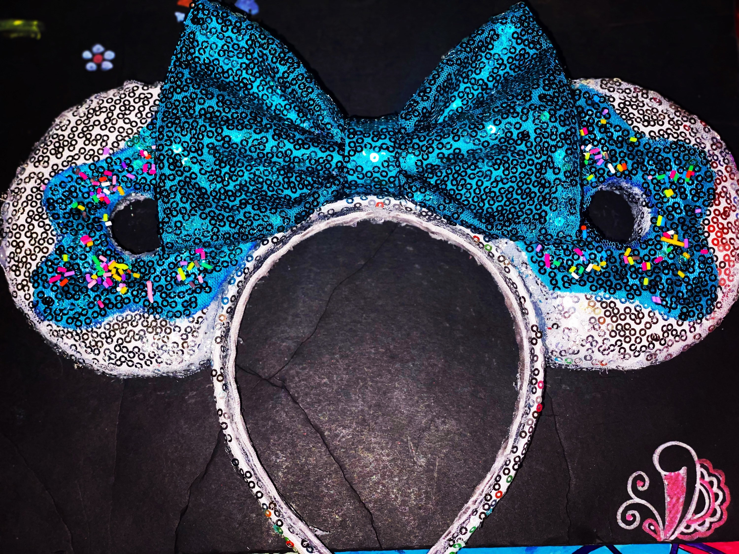 NWT Disney Parks Doughnut Donut Sprinkles Sequin Bow Minnie Ears Now available on the @disneystore website! The Disney Eats  main image 4