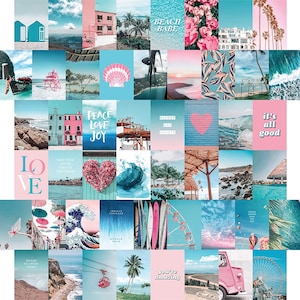 50 PRINTED 4x6 Blue and Pink Aesthetic Wall Collage Kit 4x6 - Etsy