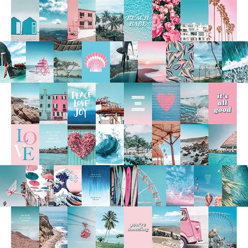 100 PRINTED 4x6 Peach Blue Aesthetic Wall Collage Kit 4x6 - Etsy
