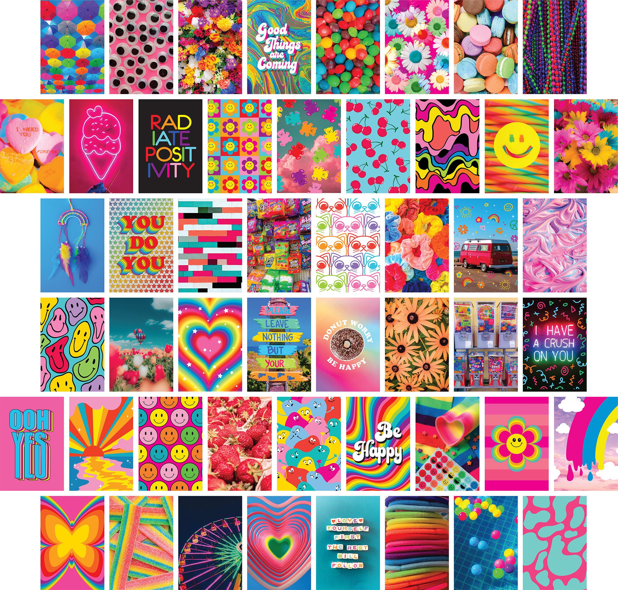 Indie Collage Kit Digital, Wall Decor Aesthetic, Y2K Room Decor, Kidcore  Photo Wall Collage, Retro Picture Collage 65 Pcs, Indie Kid Bedroom 