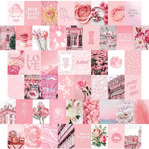 50 PRINTED 4x6 Blush Pink Aesthetic Wall Collage Kit 4x6 VSCO - Etsy
