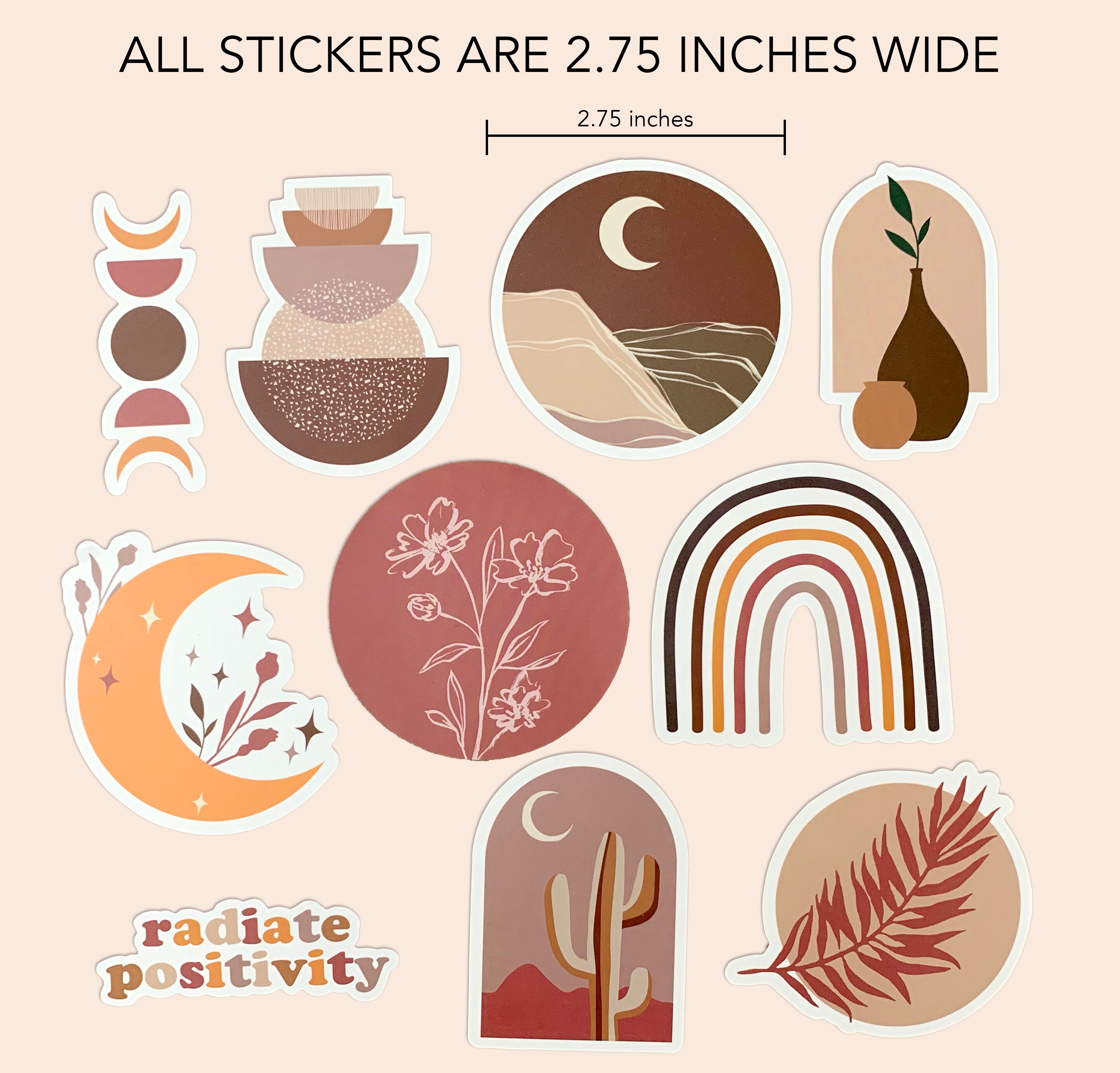 Bohemian Aesthetic Sticker Pack Cute Hydro Flask Stickers Self-love and  Positivity Stickers for Water Bottle Laptop/phone Case Sticker 