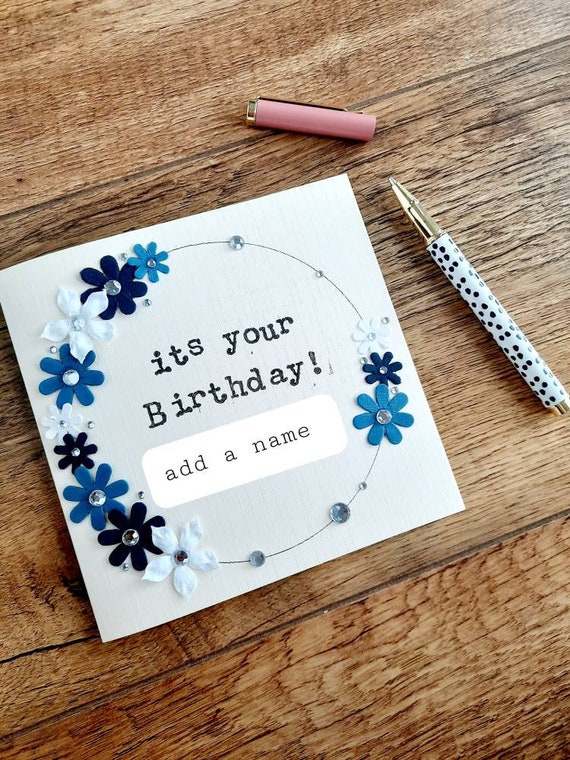 Floral Birthday Card Luxury Birthday Card Handmade Birthday Card For Her Greeting Cards Square Birthday Card