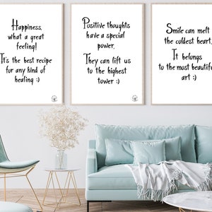 Inspirational Wall Art SET OF 3 PRINTABLE Gallery Wall Minimal Typography Poster Motivational Uplifting Encouraging Positive Affirmation