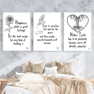Inspirational Wall Art SET OF 3 PRINTABLE Gallery Wall Minimal Typography Poster Motivational Uplifting Encouraging Positive Affirmation