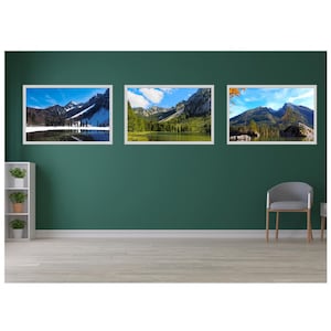 Gallery set of 3 Nature prints Nature digital prints Mountains photography set Lakes photography set Landscape art Printable wall art