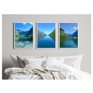 Königssee Nature prints Gallery set of 3 Nature digital prints Mountains and lakes photography set Landscape art Printable wall art