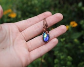 Vintage Glass Copper Pendant