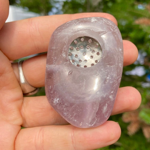 Amethyst Kristall Pfeife Handgeschnitzt in den USA natur Kristall Stein Pfeife Krone Chakra Hochwertiges Unikat Kristall Pfeife