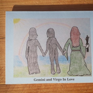 Zwillinge und Jungfrau In Love Karte/Zwillingskarte/Jungfrau Karte/Zwillinge/Jungfrau/Astrologie/Astrologie Karte/Sternzeichen/Sternzeichen Karte/Zodiac/Zodiac Card