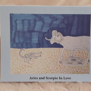 Ram en Schorpioen In Love Card/Aries Card/Schorpioen Kaart/Astrologie Kaart/Astrologie Compatibiliteitskaart/Astrologie/Zodiac/Aries/Schorpioen/Sterrenteken