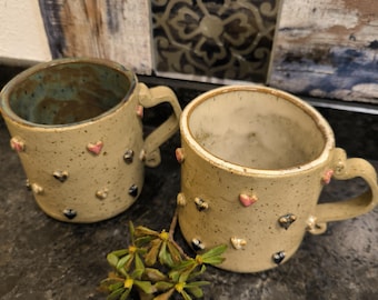 Keramik Tasse "Herz" handgetöpfert, Steinzeug, Kaffeetasse, Teetasse