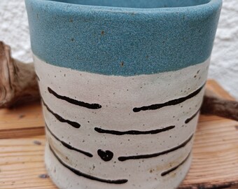 Keramik Becher XXL "Lieblingsstück" handgetöpfert, Steinzeug, Kaffeetasse, Teetasse