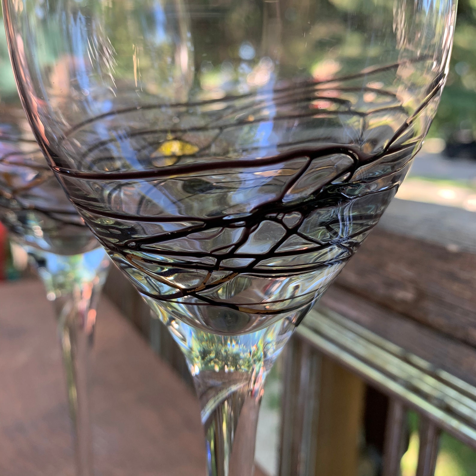 Vintage Swirl Wine Glasses 9 Tall Etsy