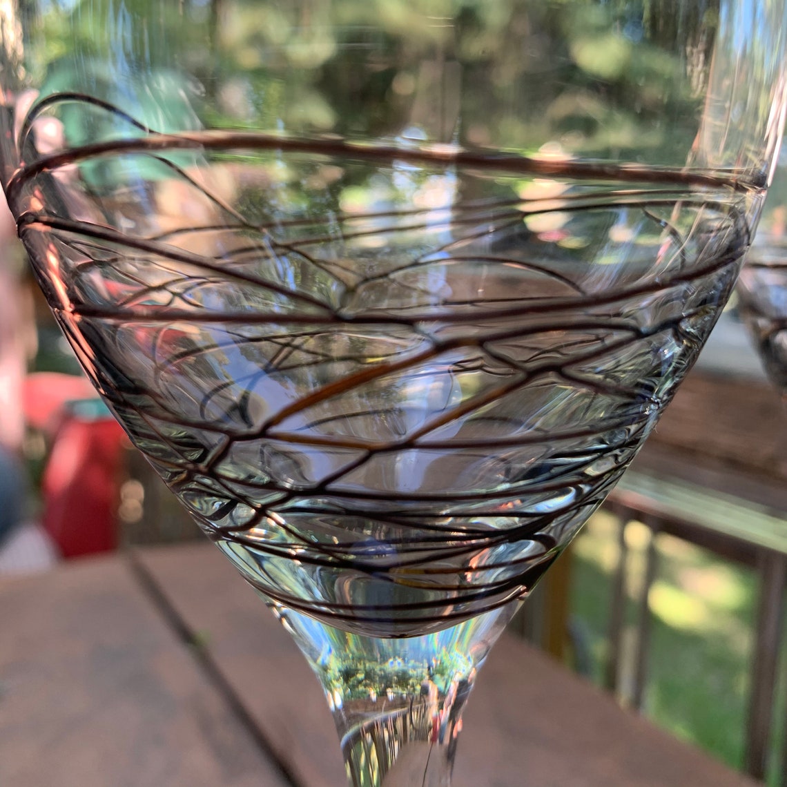 Vintage Swirl Wine Glasses 9 Tall Etsy