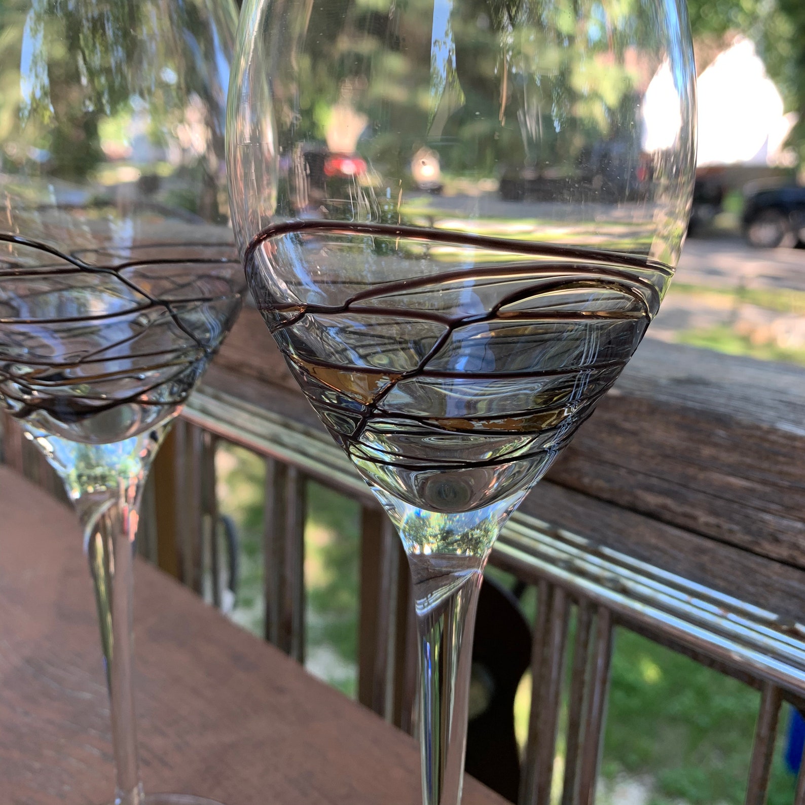 Vintage Swirl Wine Glasses 9 Tall Etsy