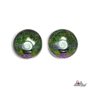 25mm Handmade No. 579 Crystal Ball Pair Steel Double Flare Ear Tunnels Plugs Gauges Stretchers