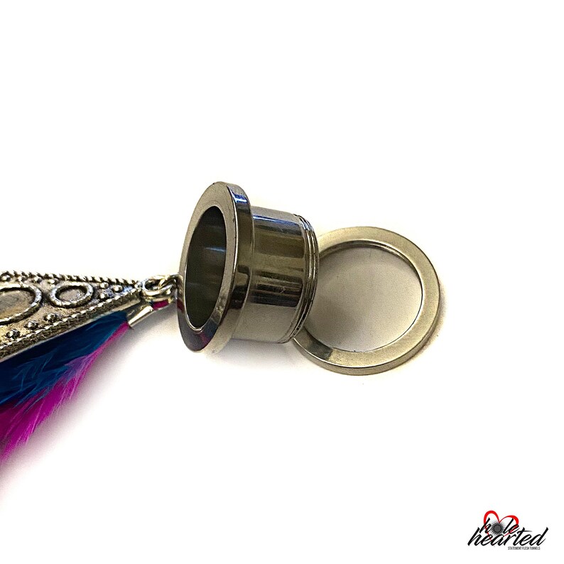 359 All Seeing Eye Steel Single Screw Fit Dangle Ear Tunnel Gauge Stretcher 14mm Handmade No