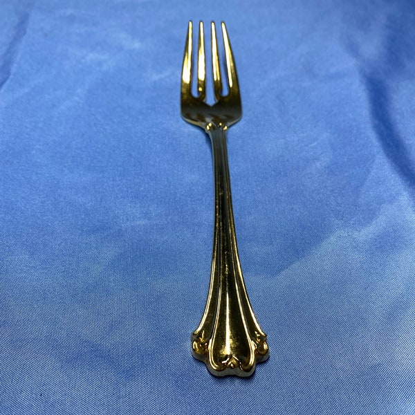 F.B. Rogers China Gold Plated Flatware Dinner Salad Fork 6.75 Inch