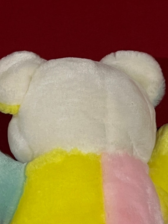 Vintage Pastel Color Block Black Eyes Stuffed Soft Plush Teddy