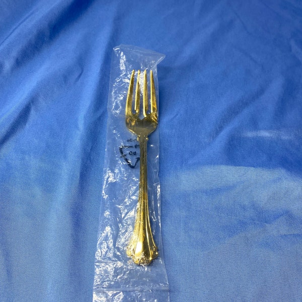 F.B. Rogers China Gold Plated Flatware French Rose Dinner Salad Fork