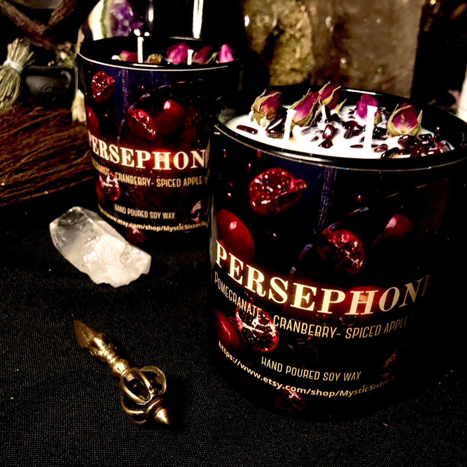 Persephone Candle Goddess Candle Fall Candle Pomegranate Etsy