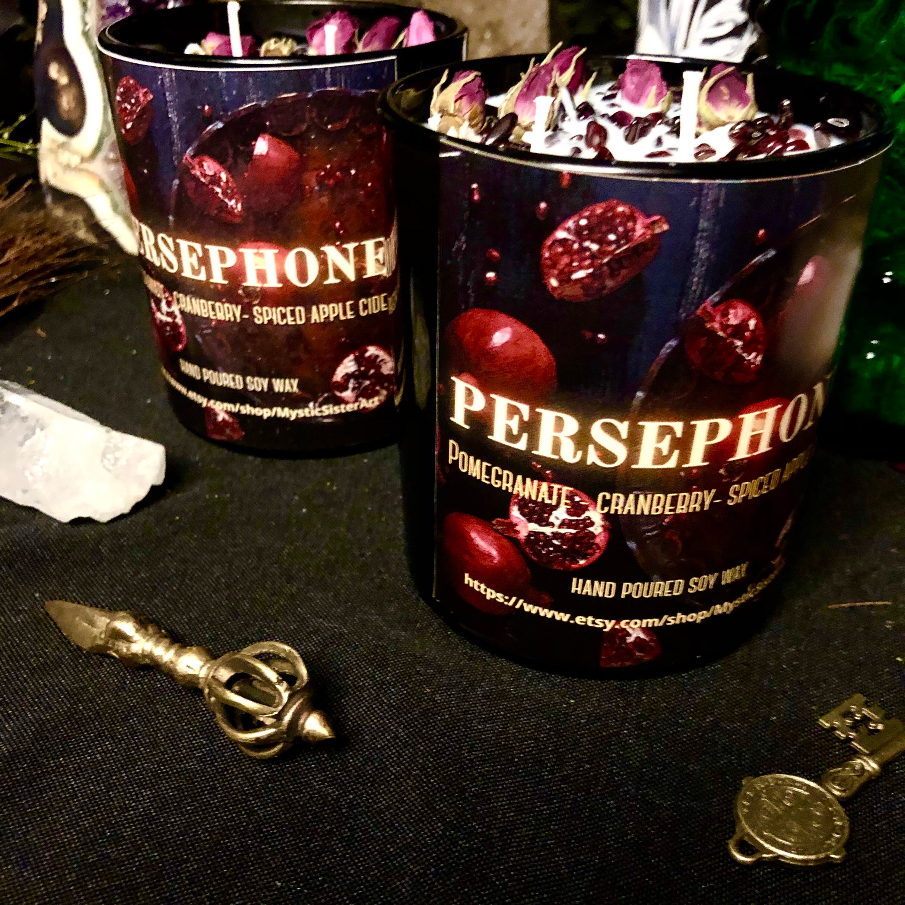 Persephone Candle Goddess Candle Fall Candle Pomegranate Etsy