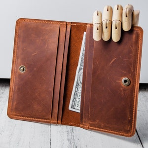 Cartera de efectivo de cuero, Organizador de dinero para efectivo, Cartera organizadora de cupones, Bifold de efectivo, Cartera de sistema de sobres, Sobres de efectivo de billetera de viaje