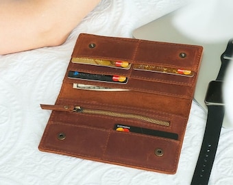 Cartera de cuero para mujer, Cartera de cuero minimalista, Cartera de cuero grabada, Cartera de cuero para mujer, Cartera de cuero pequeña, Cartera de cuero personalizada